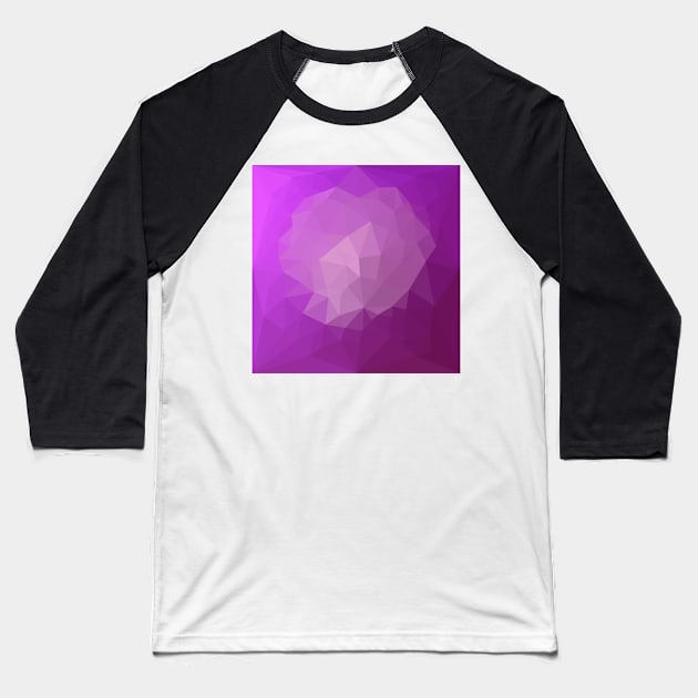 Eminence Violet Abstract Low Polygon Background Baseball T-Shirt by retrovectors